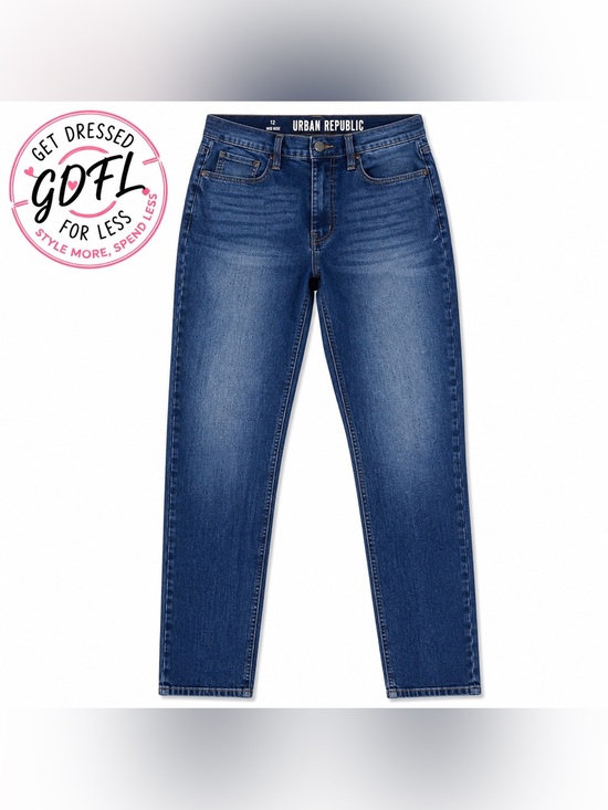 Urban Republic Denim - Urban Republic Womens Slim Straight Jeans Size 12 Blue Denim Mid Rise Stretch